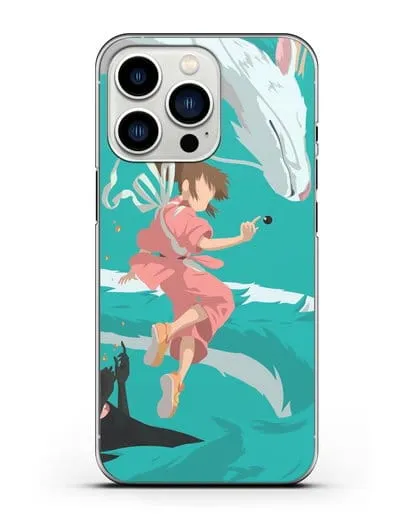Чехол аниме Унесенные призраками - Тихиро, Хаку и Каонаси силиконовый для iPhone 13 Pro