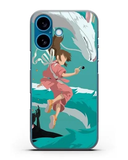 Чехол аниме Унесенные призраками - Тихиро, Хаку и Каонаси силиконовый для iPhone 16