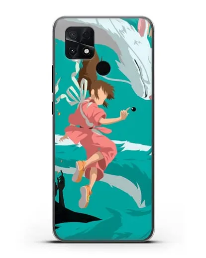 Чехол аниме Унесенные призраками - Тихиро, Хаку и Каонаси силиконовый для Xiaomi Poco C40