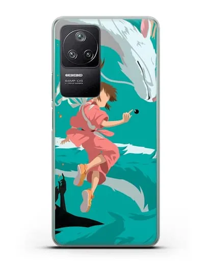 Чехол аниме Унесенные призраками - Тихиро, Хаку и Каонаси силиконовый для Xiaomi Poco F4