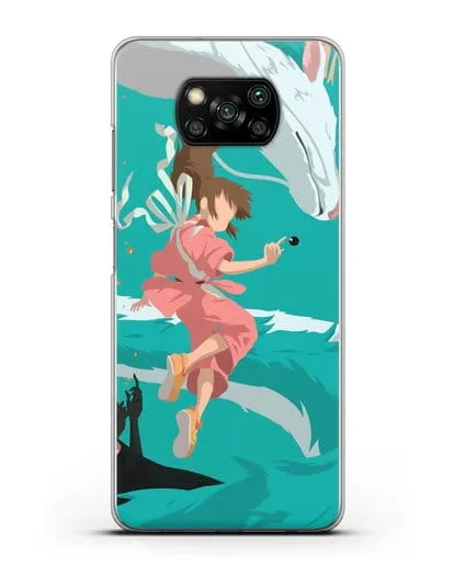 Чехол аниме Унесенные призраками - Тихиро, Хаку и Каонаси силиконовый для Xiaomi Poco X3