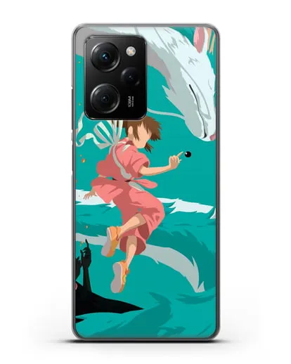 Чехол аниме Унесенные призраками - Тихиро, Хаку и Каонаси силиконовый для Xiaomi Poco X5 Pro