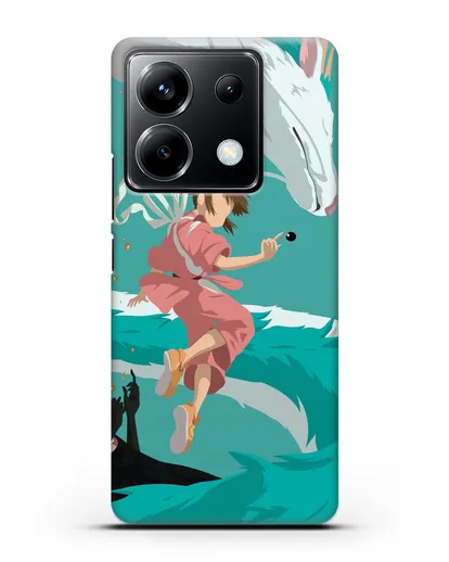 Чехол аниме Унесенные призраками - Тихиро, Хаку и Каонаси силиконовый для Xiaomi Poco X6