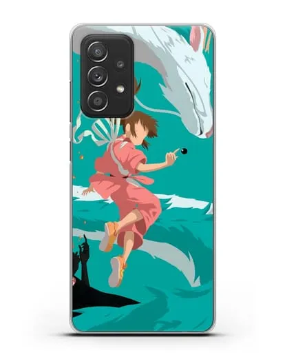 Чехол аниме Унесенные призраками - Тихиро, Хаку и Каонаси силиконовый для Samsung Galaxy A53