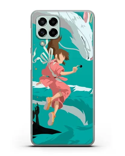 Чехол аниме Унесенные призраками - Тихиро, Хаку и Каонаси силиконовый для Samsung Galaxy M53 [SM-M536]