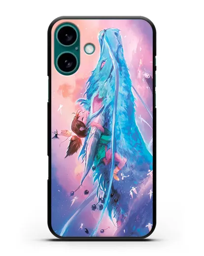 Чехол аниме Унесенные призраками - Тихиро и Хаку силиконовый для iPhone 16 Plus