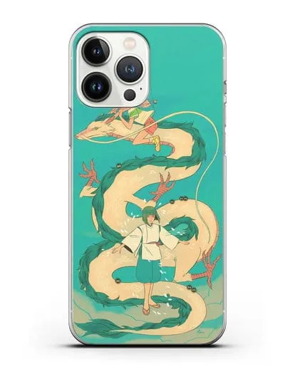 Чехол аниме Унесенные призраками - Тихиро обнимает Хаку силиконовый для iPhone 13 Pro Max