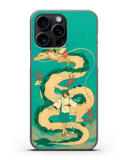 Чехол аниме Унесенные призраками - Тихиро обнимает Хаку силиконовый для iPhone 15 Pro Max