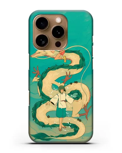 Чехол аниме Унесенные призраками - Тихиро обнимает Хаку силиконовый для iPhone 16 Pro