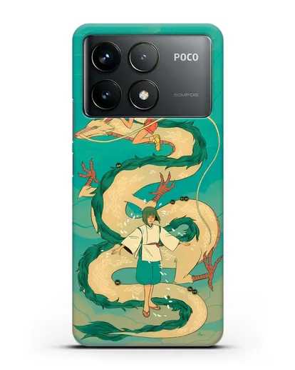 Чехол аниме Унесенные призраками - Тихиро обнимает Хаку силиконовый для Xiaomi Poco F6 Pro