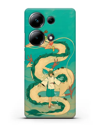 Чехол аниме Унесенные призраками - Тихиро обнимает Хаку силиконовый для Xiaomi Poco M6 Pro