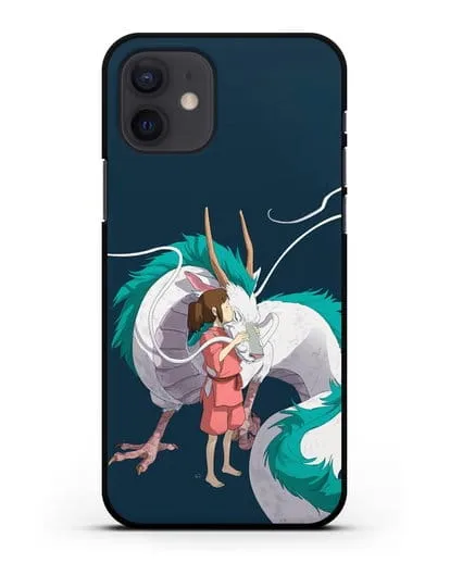 Чехол аниме Унесенные призраками - Тихиро и Хаку в полёте силиконовый для iPhone 12