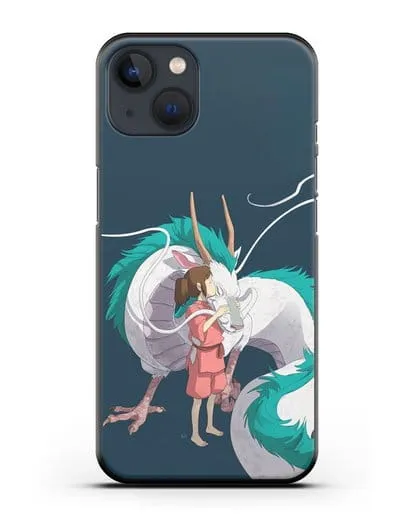 Чехол аниме Унесенные призраками - Тихиро и Хаку в полёте силиконовый для iPhone 13 Mini