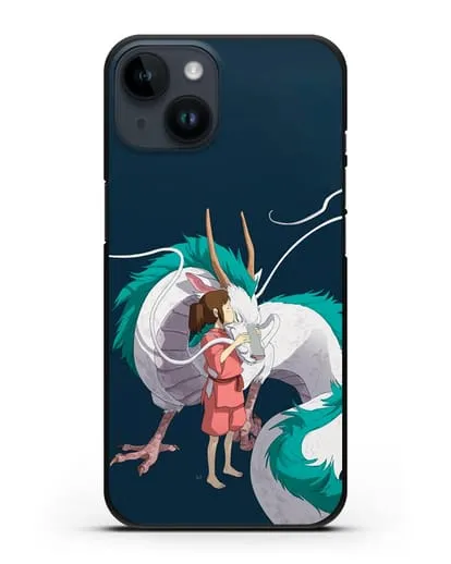 Чехол аниме Унесенные призраками - Тихиро и Хаку в полёте силиконовый для iPhone 14