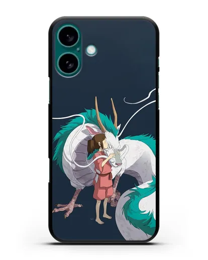 Чехол аниме Унесенные призраками - Тихиро и Хаку в полёте силиконовый для iPhone 16 Plus