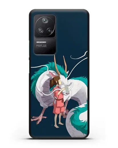 Чехол аниме Унесенные призраками - Тихиро и Хаку в полёте силиконовый для Xiaomi Poco F4