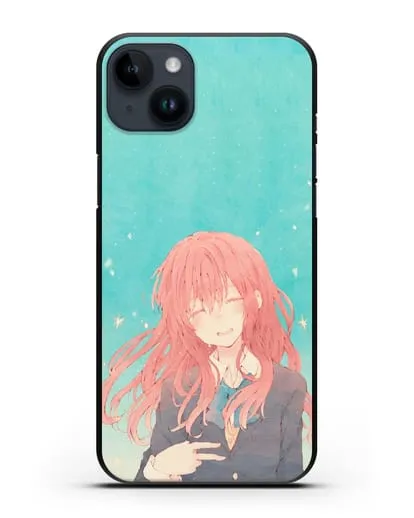 Чехол аниме Форма голоса - Сёко силиконовый для iPhone 14 Plus