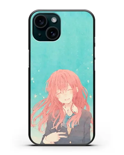 Чехол аниме Форма голоса - Сёко силиконовый для iPhone 15