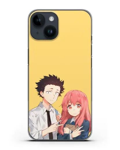 Чехол аниме Форма голоса - Шоя и Сёко друзья силиконовый для iPhone 14