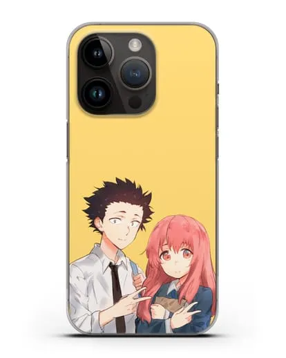 Чехол аниме Форма голоса - Шоя и Сёко друзья силиконовый для iPhone 14 Pro