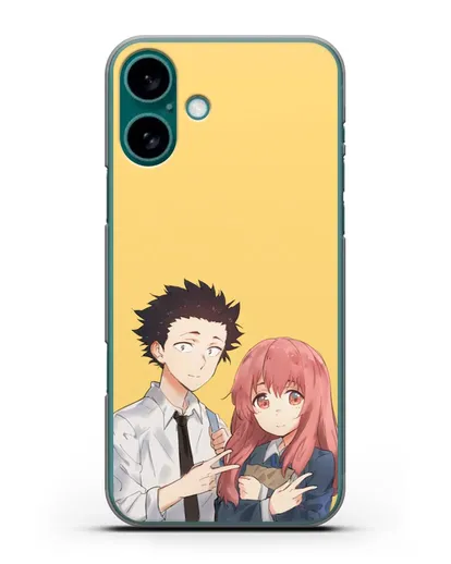 Чехол аниме Форма голоса - Шоя и Сёко друзья силиконовый для iPhone 16 Plus