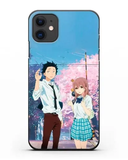 Чехол аниме Форма голоса - Шоя и Сёко школьники силиконовый для iPhone 11