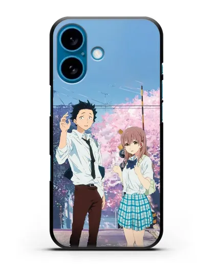 Чехол аниме Форма голоса - Шоя и Сёко школьники силиконовый для iPhone 16