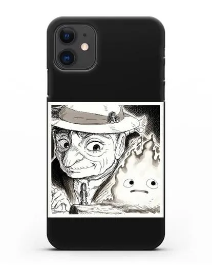 Чехол аниме Ходячий замок - Софи и Кальцифер силиконовый для iPhone 11