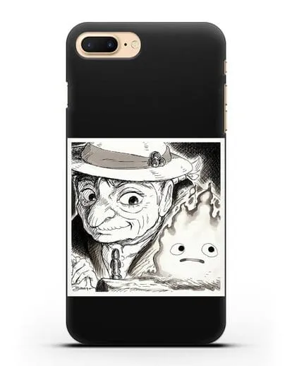 Чехол аниме Ходячий замок - Софи и Кальцифер силиконовый для iPhone 7 Plus