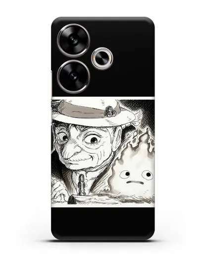 Чехол аниме Ходячий замок - Софи и Кальцифер силиконовый для Xiaomi Poco F6