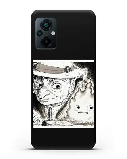 Чехол аниме Ходячий замок - Софи и Кальцифер силиконовый для Xiaomi Poco M5