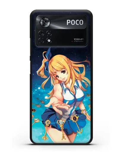 Чехол аниме Хвост феи - Люси силиконовый для Xiaomi Poco X4 Pro