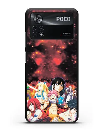 Чехол аниме Хвост феи - Хвост феи силиконовый для Xiaomi Poco X4 Pro