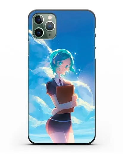 Чехол аниме Страна самоцветов - Фосс на фоне облаков силиконовый для iPhone 11 Pro