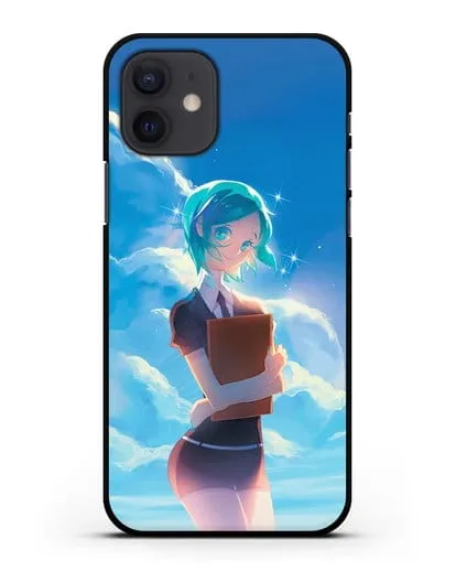 Чехол аниме Страна самоцветов - Фосс на фоне облаков силиконовый для iPhone 12