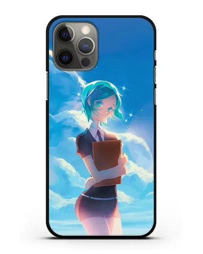 Чехол аниме Страна самоцветов - Фосс на фоне облаков силиконовый для iPhone 12 Pro