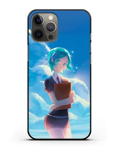 Чехол аниме Страна самоцветов - Фосс на фоне облаков силиконовый для iPhone 12 Pro Max