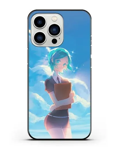 Чехол аниме Страна самоцветов - Фосс на фоне облаков силиконовый для iPhone 13 Pro