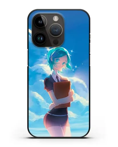 Чехол аниме Страна самоцветов - Фосс на фоне облаков силиконовый для iPhone 14 Pro