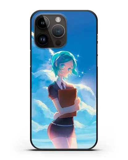 Чехол аниме Страна самоцветов - Фосс на фоне облаков силиконовый для iPhone 14 Pro Max