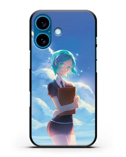 Чехол аниме Страна самоцветов - Фосс на фоне облаков силиконовый для iPhone 16