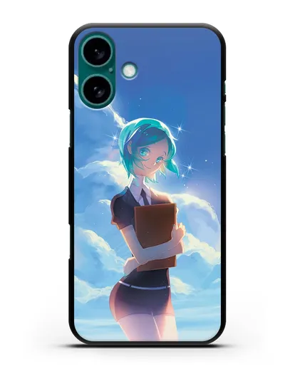 Чехол аниме Страна самоцветов - Фосс на фоне облаков силиконовый для iPhone 16 Plus