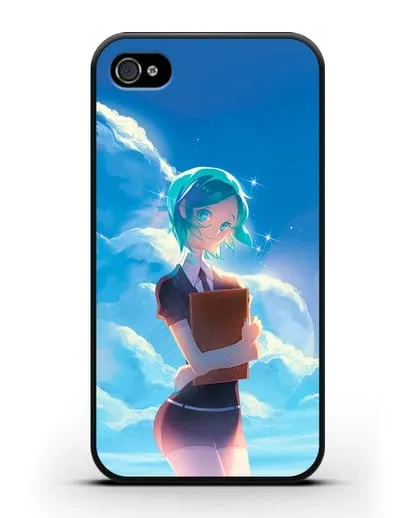 Чехол аниме Страна самоцветов - Фосс на фоне облаков силиконовый для iPhone 4/4s