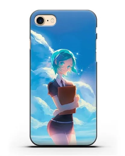 Чехол аниме Страна самоцветов - Фосс на фоне облаков силиконовый для iPhone 8