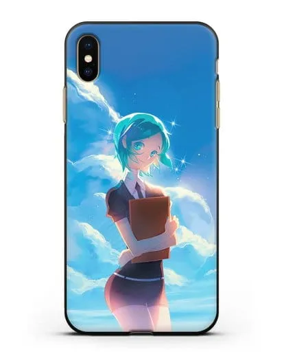 Чехол аниме Страна самоцветов - Фосс на фоне облаков силиконовый для iPhone XS Max