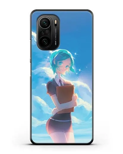 Чехол аниме Страна самоцветов - Фосс на фоне облаков силиконовый для Xiaomi Poco F3