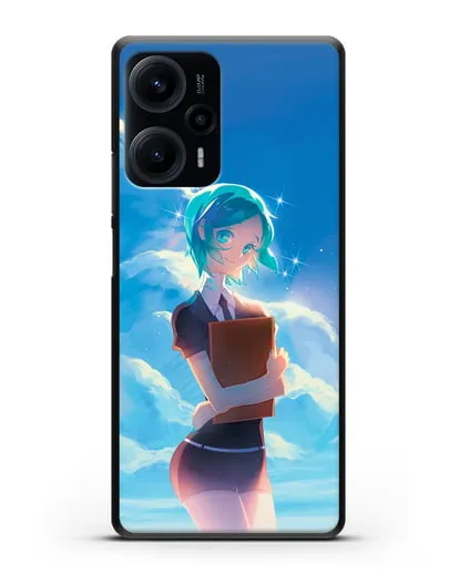 Чехол аниме Страна самоцветов - Фосс на фоне облаков силиконовый для Xiaomi Poco F5