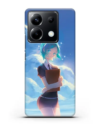 Чехол аниме Страна самоцветов - Фосс на фоне облаков силиконовый для Xiaomi Poco X6