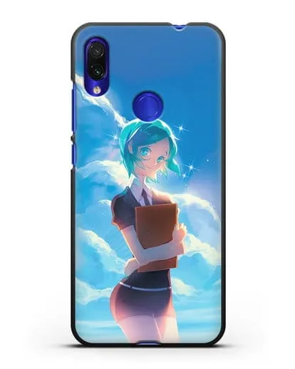 Чехол аниме Страна самоцветов - Фосс на фоне облаков силиконовый для Xiaomi Redmi Note 7