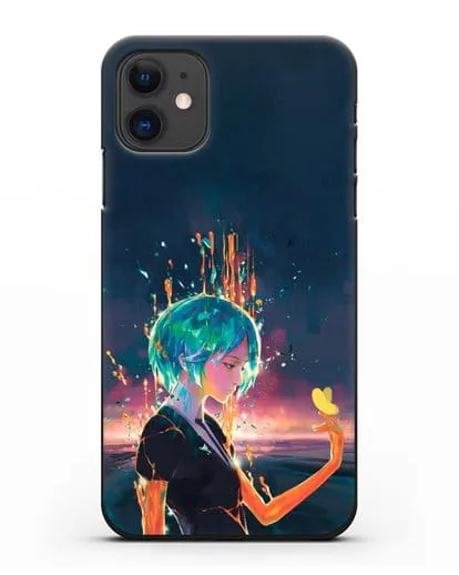 Чехол аниме Страна самоцветов - Фосс и бабочка силиконовый для iPhone 11